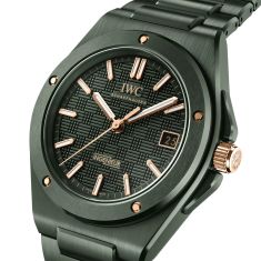 IWC Ingenieur Automatic Green Grid Dial Green Ceramic Watch 42mm - IW338902
