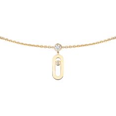 Messika Move Uno 1/5ctw Diamond 18k Yellow Gold Drop Pendant Choker Necklace
