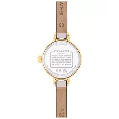COACH Iris White Dial Chalk Leather Strap Watch 22.5mm - 14504655-T