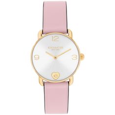 COACH Elliot Blush Pink Leather Strap Watch and Heart Bracelet Gift Set 28mm - 14000137