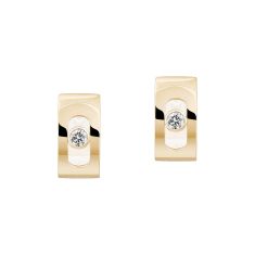 Messika Move Noa 1/20ctw Diamond 18k Yellow Gold Hoop Earrings