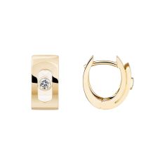 Messika Move Noa 1/20ctw Diamond 18k Yellow Gold Hoop Earrings