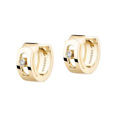 Messika Move Noa 1/20ctw Diamond 18k Yellow Gold Hoop Earrings 1