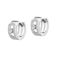 Messika Move Noa 1/3ctw Diamond Pave 18k White Gold Hoop Earrings 1