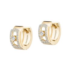 Messika Move Noa 1/3ctw Diamond Pave 18k Yellow Gold Hoop Earrings 1