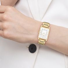 COACH Elliot Silver Dial Gold-Tone Stainless Steel Bracelet Watch 32x26mm - 14400048-T