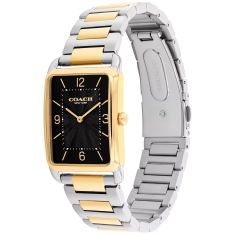 COACH Elliot Black Dial Two-Tone Stainless Steel Bracelet Watch 32x26mm - 14400050