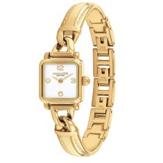 COACH Cass White Dial Gold-Tone Stainless Steel Bangle Bracelet Watch 18mm - 14504669