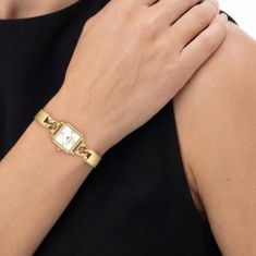 COACH Cass White Dial Gold-Tone Stainless Steel Bangle Bracelet Watch 18mm - 14504669