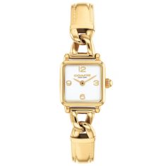 COACH Cass White Dial Gold-Tone Stainless Steel Bangle Bracelet Watch 18mm - 14504669 COACH Cass White Dial Gold-Tone Stainless Steel Bangle Bracelet Watch 18mm - 14504669