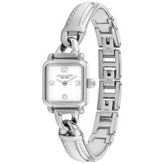 COACH Cass White Dial Stainless Steel Bangle Bracelet Watch 18mm - 14504670