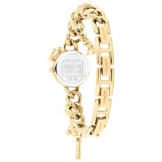 COACH Iris White Dial Gold-Tone Stainless Steel Charm Bracelet Watch 22.5mm - 14504648