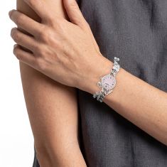 COACH Iris Lavender Dial Stainless Steel Charm Bracelet Watch 22.5mm - 14504649
