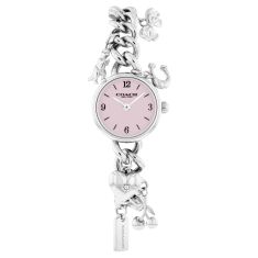 COACH Iris Lavender Dial Stainless Steel Charm Bracelet Watch 22.5mm - 14504649 COACH Iris Lavender Dial Stainless Steel Charm Bracelet Watch 22.5mm - 14504649
