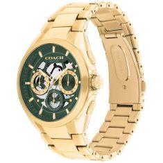 COACH Jackson Chronograph Green Dial Gold-Tone Stainless Steel Bracelet Watch 41.5mm - 14602769