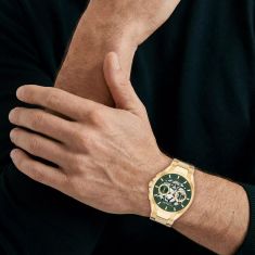 COACH Jackson Chronograph Green Dial Gold-Tone Stainless Steel Bracelet Watch 41.5mm - 14602769