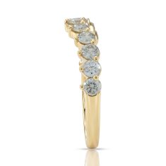 Desert Diamonds 1ctw 14k Yellow Gold Curved Wedding Band