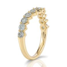 Desert Diamonds 1ctw 14k Yellow Gold Curved Wedding Band