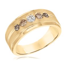 Men's Desert Diamonds 3/4ctw Champagne Diamond 14k Yellow Gold Wedding Band Men's Desert Diamonds 3/4ctw Champagne Diamond 14k Yellow Gold Wedding Band