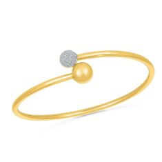 1/4ctw Diamond 10k Yellow Gold Bypass Bangle Bracelet - 80th Anniversary Bubble Collection 1