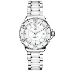 Previously Owned TAG Heuer FORMULA 1 Quartz Stainless Steel and White Ceramic Watch 37mm - WAH1211.BA0861 Previously Owned TAG Heuer FORMULA 1 Quartz Stainless Steel and White Ceramic Watch 37mm - WAH1211.BA0861