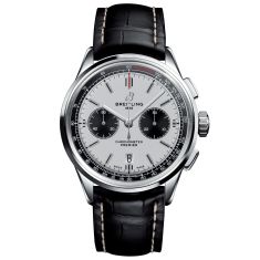 Previously Owned Breitling Premier B01 Chronograph 42 Black Leather Strap Watch 42mm - AB0118221G1P1