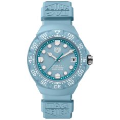TAG Heuer FORMULA 1 Solargraph Pastel Blue Dial Blue Rubber Strap Limited Edition Watch 38mm - WBY1163.FT8113