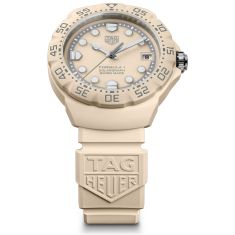 TAG Heuer FORMULA 1 Solargraph Pastel Beige Dial Beige Rubber Strap Limited Edition Watch 38mm - WBY1164.FT8114