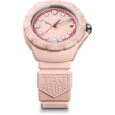 TAG Heuer FORMULA 1 Solargraph Pastel Pink Dial Pink Rubber Strap Limited Edition Watch 38mm - WBY1165.FT8115