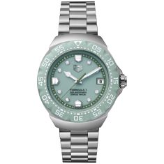 TAG Heuer FORMULA 1 Solargraph Pastel Green Diamond Dial Stainless Steel Limited Edition Watch 38mm - WBY111B.BA0042