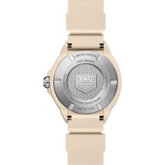 TAG Heuer FORMULA 1 Solargraph Pastel Beige Dial Beige Rubber Strap Limited Edition Watch 38mm - WBY1164.FT8114