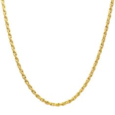 INOX Gold Ion-Plated Stainless Steel 6mm Faceted Rope Chain Necklace 1