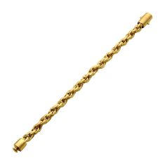 INOX Gold Ion-Plated Stainless Steel 8mm Faceted Rope Chain Bracelet