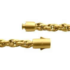 INOX Gold Ion-Plated Stainless Steel 8mm Faceted Rope Chain Bracelet
