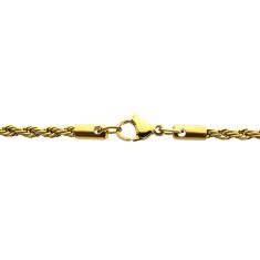 INOX Gold Ion-Plated Stainless Steel Neptune-Inspired Anchor Pendant Necklace