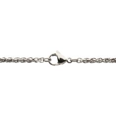 INOX Black Sapphire Stainless Steel Crucifix Pendant Necklace