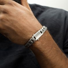 INOX Titanium 12mm Curb Link Chain Bracelet