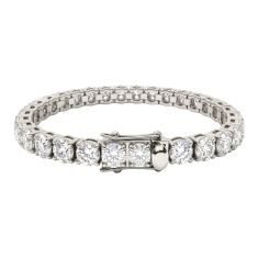 INOX Created White Sapphire Stainless Steel Tennis Bracelet, 6mm 1