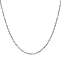 INOX Created White Sapphire Stainless Steel Tennis Necklace, 3mm 1