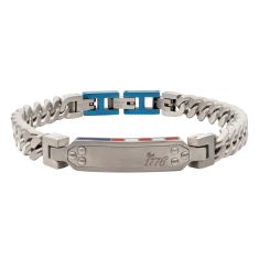 INOX EST. 1776 Flag Profile 8mm Stainless Steel Link Bracelet 1