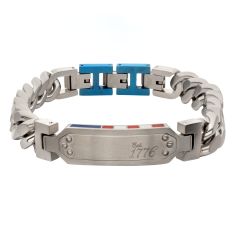 INOX EST. 1776 Flag Profile 12mm Stainless Steel Link Bracelet 1