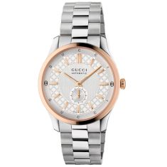 Gucci Interlocking Diamond Silver-Tone Dial Stainless Steel Watch