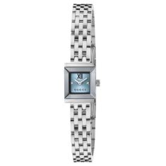 Gucci G-Frame Rectangular Light Blue Diamond Dial Stainless Steel