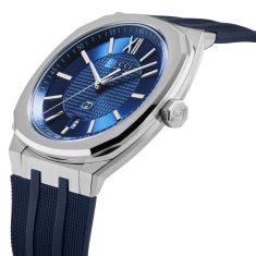 Gucci 25H Blue Dial Blue Rubber Strap Watch 40mm - YA163355