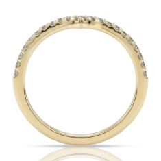Desert Diamonds 1/4ctw 14k Yellow Gold Curved Wedding Band