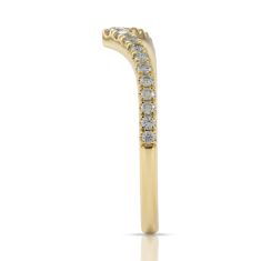 Desert Diamonds 1/4ctw 14k Yellow Gold Curved Wedding Band