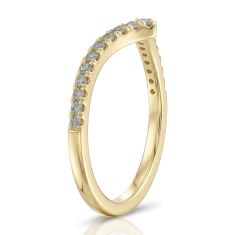 Desert Diamonds 1/4ctw 14k Yellow Gold Curved Wedding Band