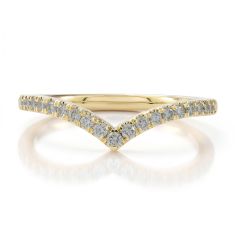 Desert Diamonds 1/4ctw 14k Yellow Gold Curved Wedding Band