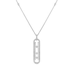 Messika Move 10th 3/4ctw Diamond 10th Small 18k White Gold Pendant Necklace 1