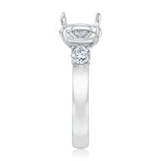 Luxfit 1/2ctw Diamond 14k White Gold Engagement Ring Setting - Size 6 - 7.5